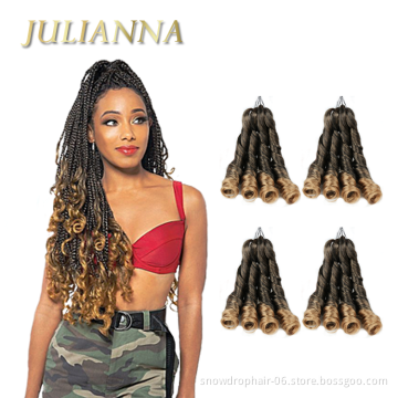 Julianna Pony Style Loose Wave 24Inch Spiral Curly Braiding Hair French Curls Synthetic Braiding Hair Spiral Curl Wavy Braids
